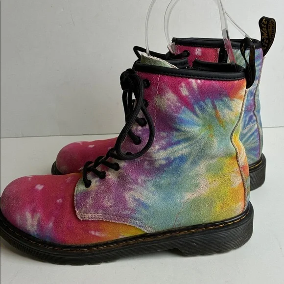 Dr. Martens 1460Y Multi Tie Dye Leather Combat Boots Youth M6 Women’s 7 EU 38 - Picture 6 of 16